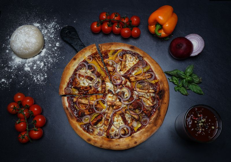 White Garden marcos pizza with ricotta and vegetables
